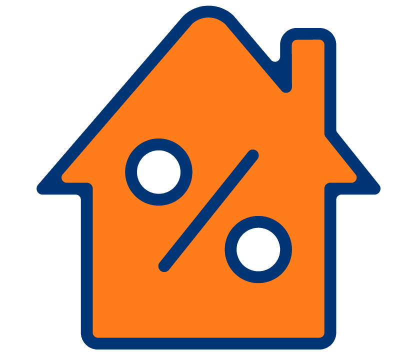 House icon with percentage symbol inside.